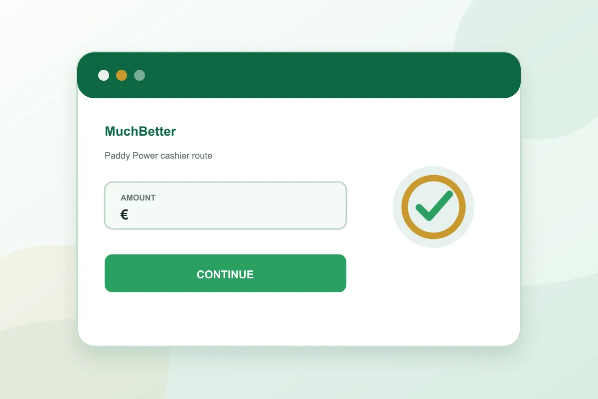 Paddy Power MuchBetter cashier amount and confirmation steps