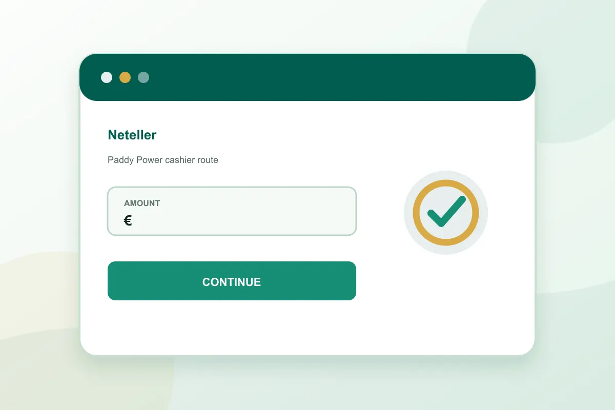 Paddy Power Neteller cashier amount and confirmation steps