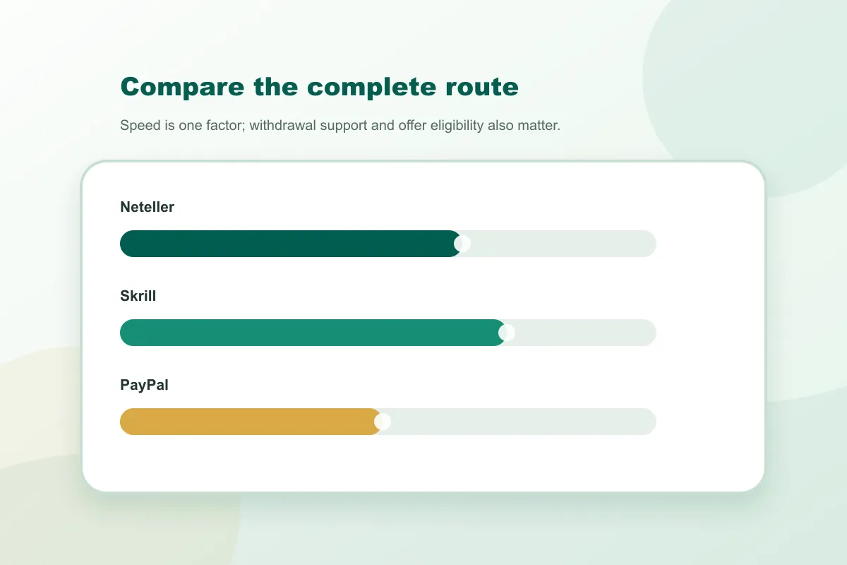Paddy Power Neteller speed comparison with Irish payment alternatives