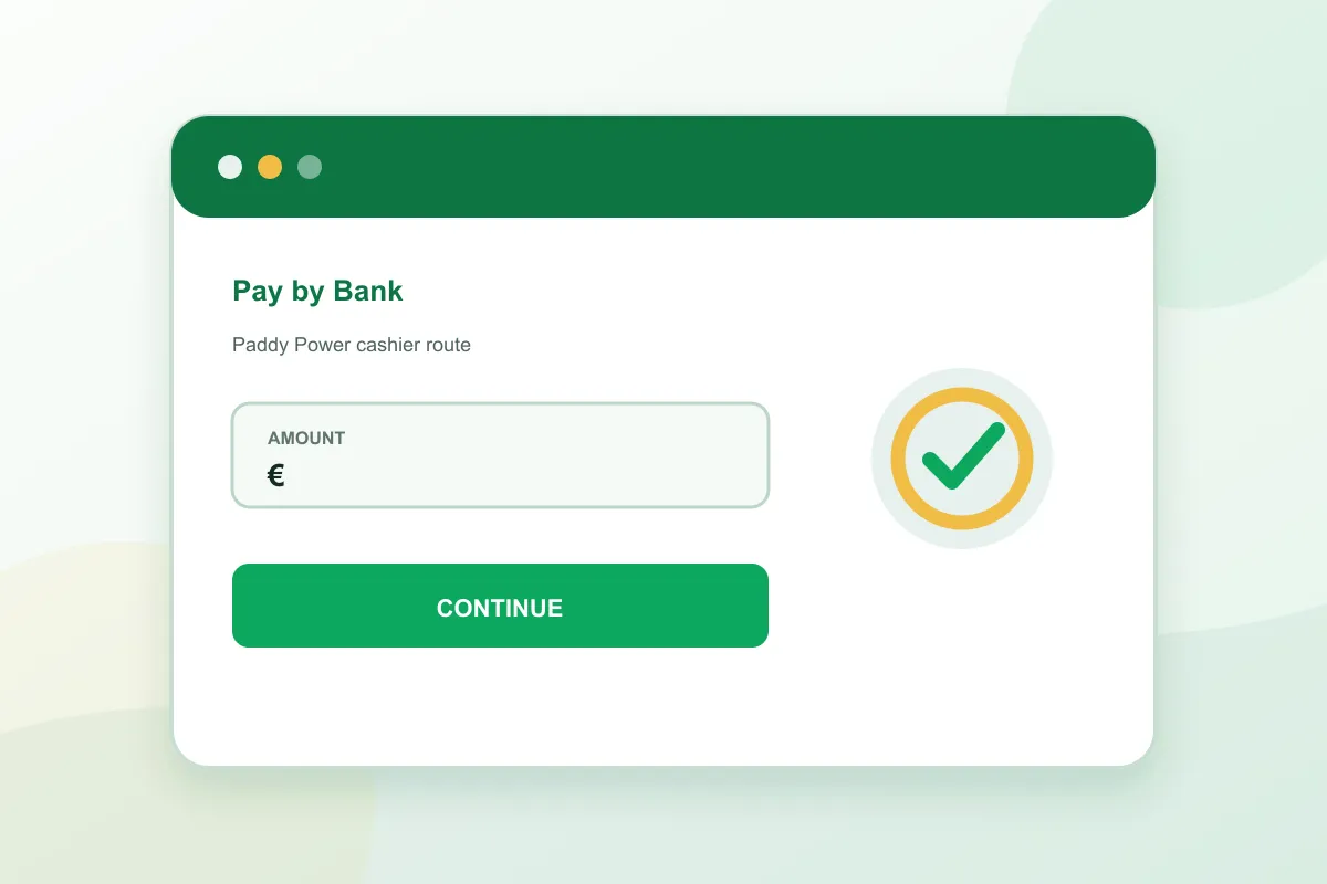Paddy Power Pay by Bank cashier amount and confirmation steps