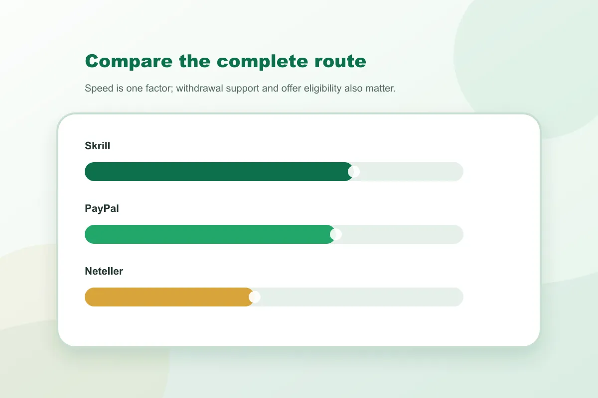 Paddy Power Skrill speed comparison with Irish payment alternatives
