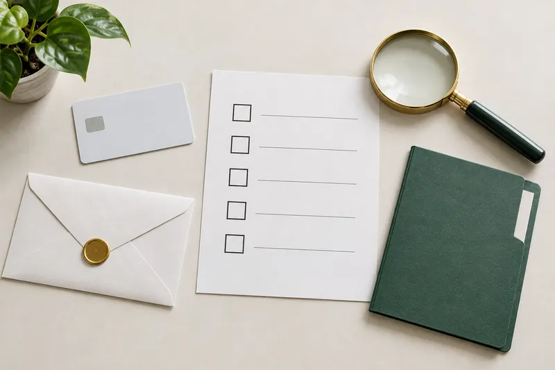 Reviewing an account information checklist